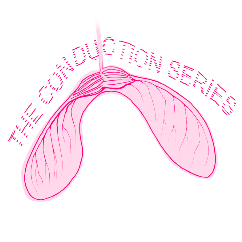 Conduction Series Logo: maple leaf seed